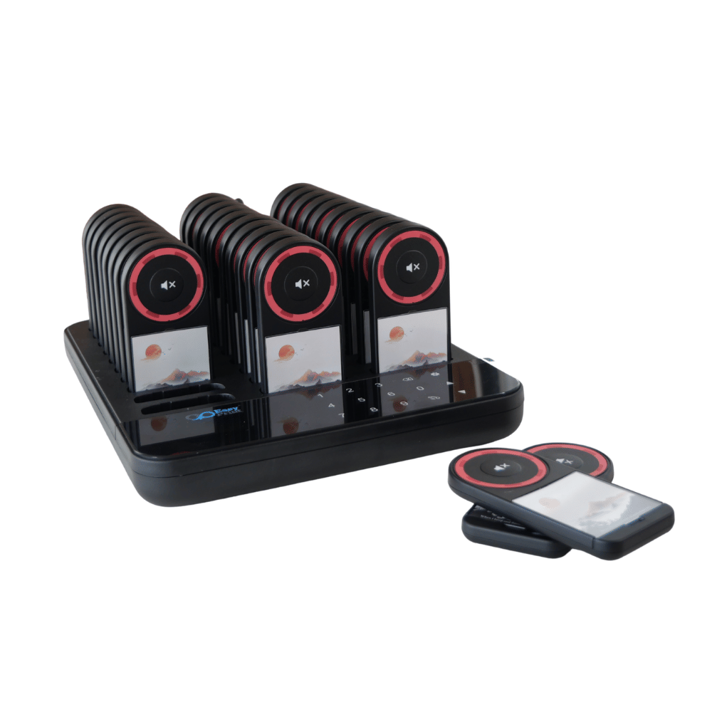 เครื่องเรียกคิวไร้สาย EASYPRINT QS-5230 จำนวน 30 เพจเจอร์ สีดำ